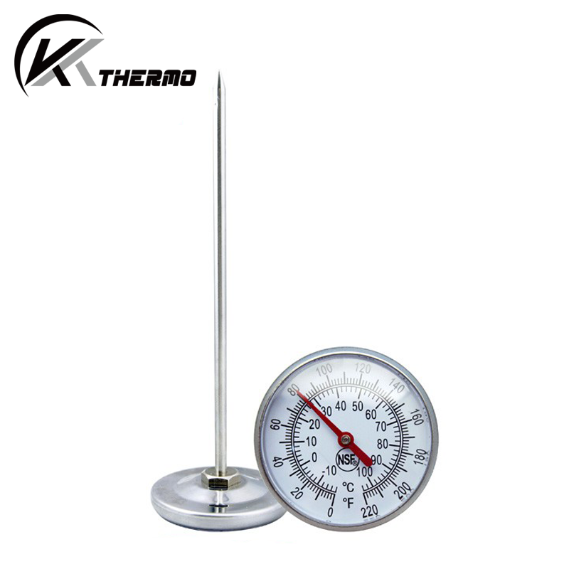 Stainless steel milk and coffee thermometer